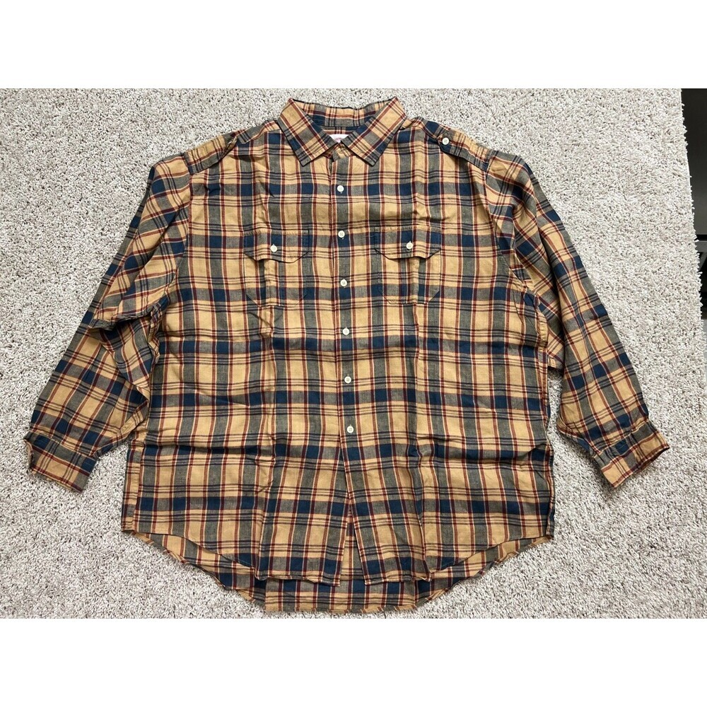 Brooks Brothers Mens XXL Plaid Shirt Button Up Long Sleeve Casual Cotton